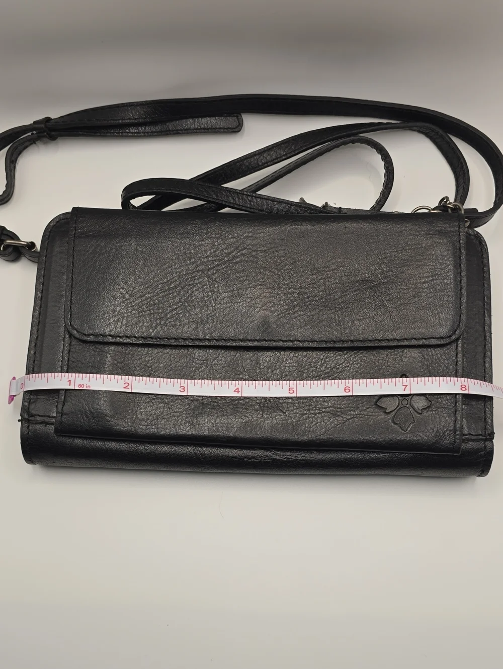 Patricia Nash Black Leather Women's Crossbody Wallet Bag